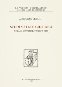 Cover - Studi su testi giuridici